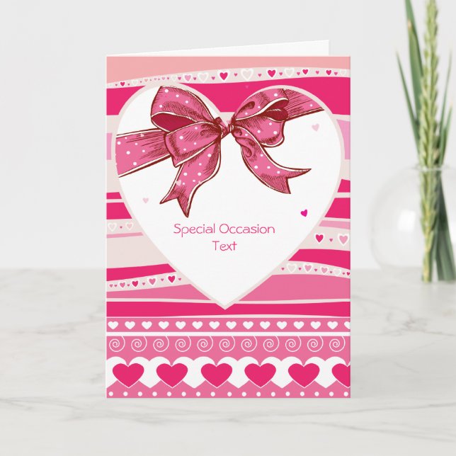 Valetine Red Hearts Love Card (Front)