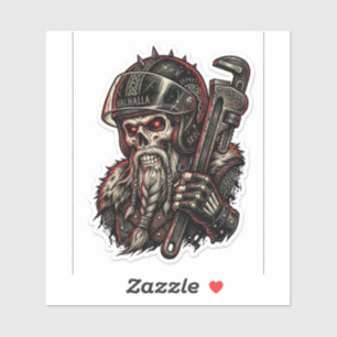 Valhalla Viking Biker Decal — Skull Wrench Sticker