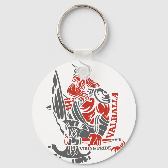 Valhalla - Viking Pride - Shield and Axe Design Keychain (Front)