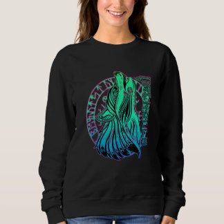 Valhalla Wolf Mask Odin Runes Norse Compass Viking Sweatshirt