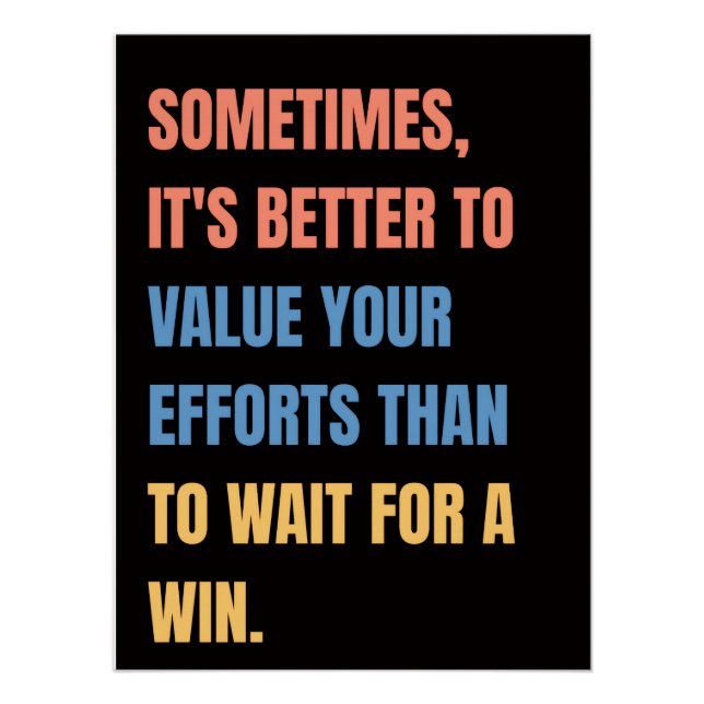 Valider les efforts Motivational Citation Poster (Devant)