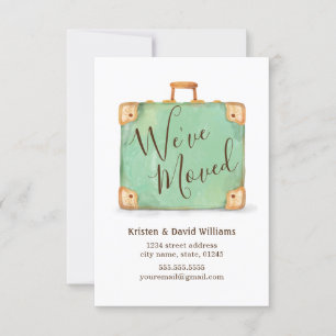 Valise vintage nous avons déplacé le faire-part