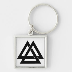 Valknut - Black and White Keychain