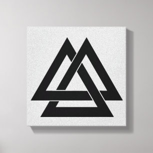Valknut - Black Canvas Print