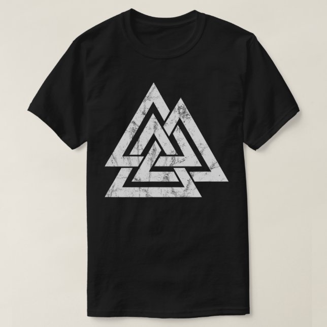 Valknut, Odin, Celtic knot, viking, Norse, triangl T-Shirt (Design Front)