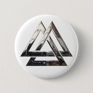 Valknut - silver 2 inch round button