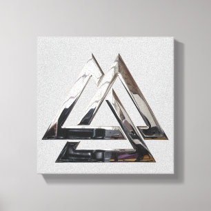 Valknut - silver canvas print