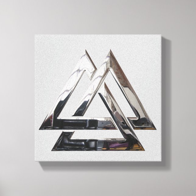 Valknut - silver canvas print (Front)