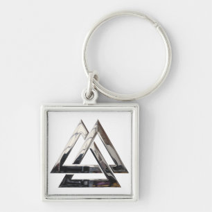 Valknut - Silver Keychain