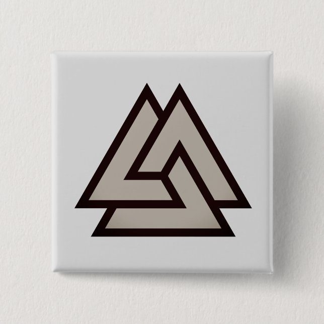 Valknut symbol 2 inch square button (Front)