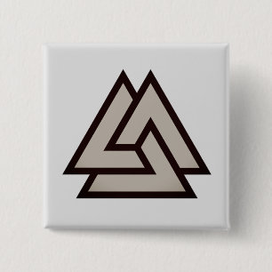 Valknut symbol 2 inch square button