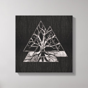 Valknut Symbol and Tree of life -Yggdrasil Canvas Print