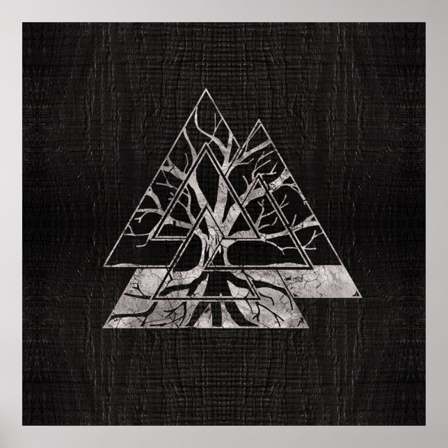 Valknut Symbol and Tree of life  -Yggdrasil Poster (Front)