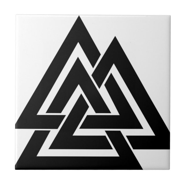 Valknut Viking Norse Nordic Protection Symbol Odin Tile (Front)