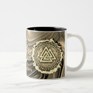 Valknut (Warped) Two-Tone Coffee Mug