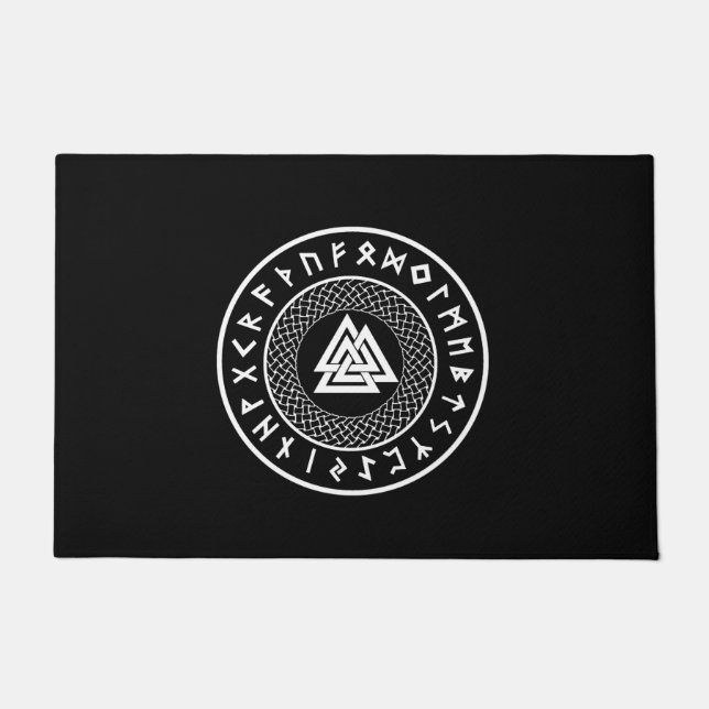 Valknut - Wotans Knot - Odin Rune Poster Doormat (Front)