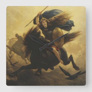 Valkyrie, 1865 (oil on canvas) square wall clock
