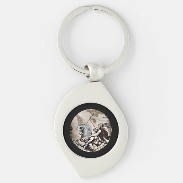 Valkyrie Carries Hero to Valhalla Keychain (Front)