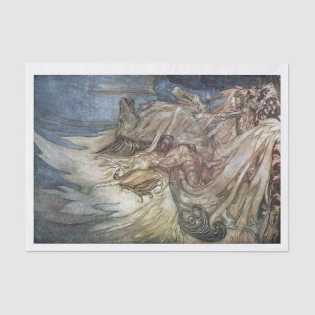 Valkyrie decoupage tissue paper image transfer (Front)