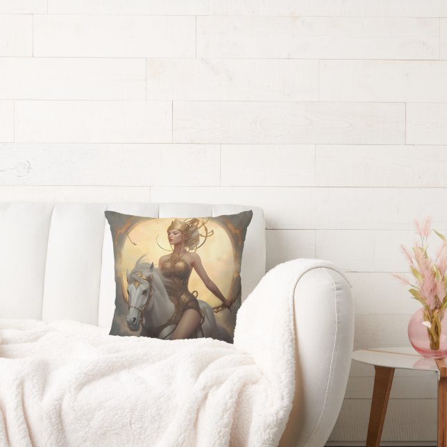 Valkyrie Sigrún  Throw Pillow (Couch)