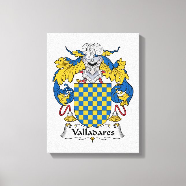 Valladares Family Crest Canvas Print (Front)