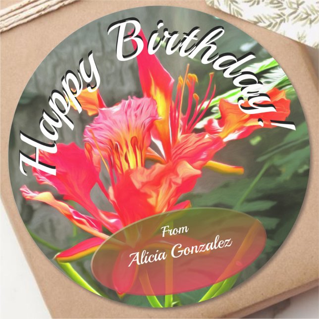 Vallarta Birthday Beauty 1583 Classic Round Sticker (Creator Uploaded)