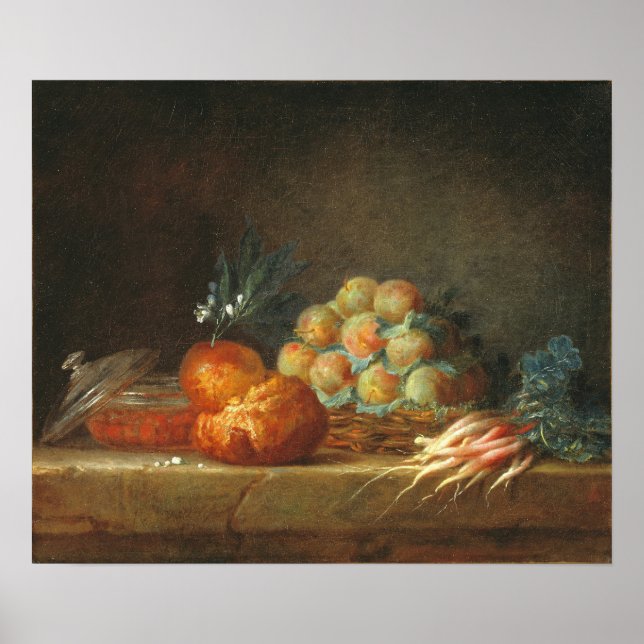 Vallayer-Coster - Still Life With Brioche Fruit Poster (Front)