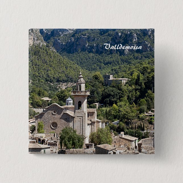 Valldemossa 2 Inch Square Button (Front)