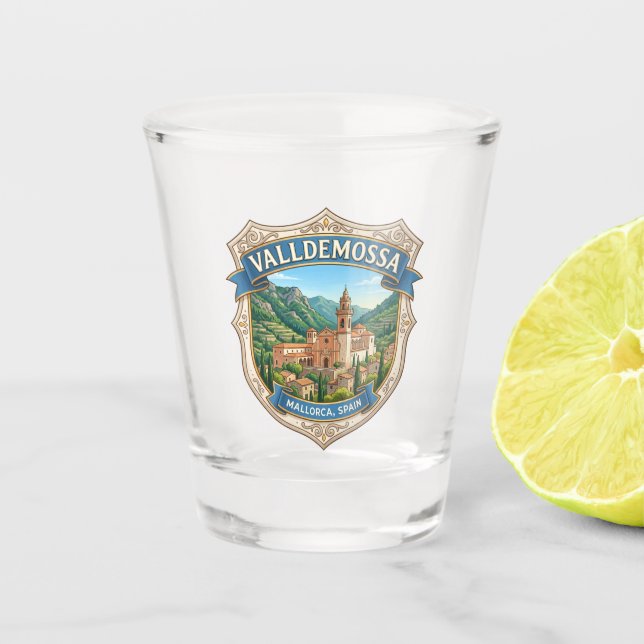 Valldemossa Spain Shot Glass (Front)