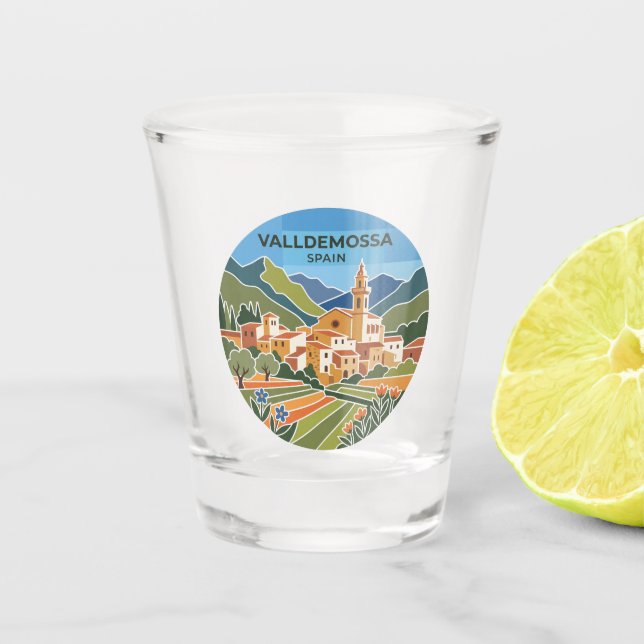 Valldemossa Spain Shot Glass (Front)