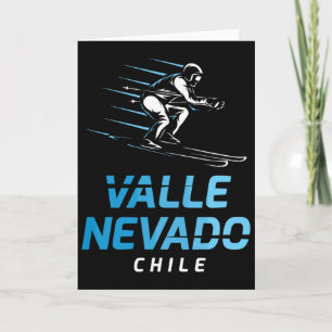 Valle Nevado Chile Ski Resort Retro Skiing Card