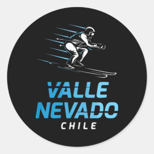 Valle Nevado Chile Ski Resort Retro Skiing Classic Round Sticker