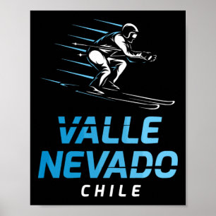 Valle Nevado Chile Ski Resort Retro Skiing  Poster