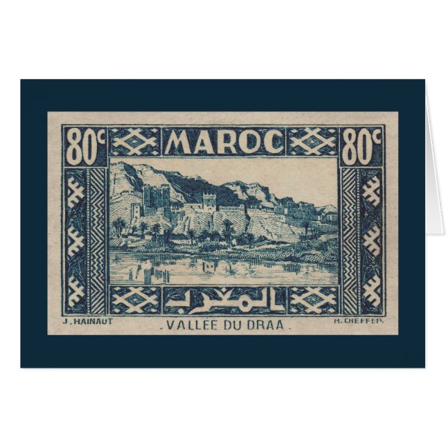 Vallée de Draa, Maroc - carte (Devant horizontal)
