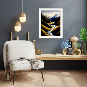 Vallée de la rivière Nouvelle-Zélande - toile Impr