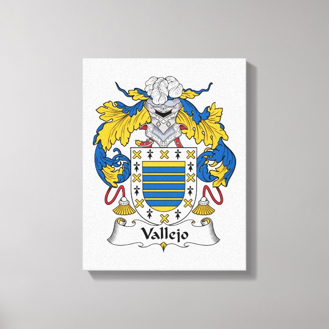 Vallejo Family Crest Canvas Print (Front)