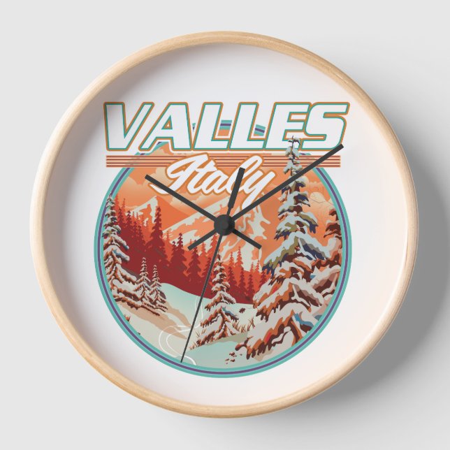 Valles Italy Travel logo Clock (Front)