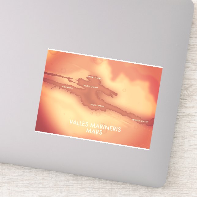 Valles marineris Mars map (Detail)