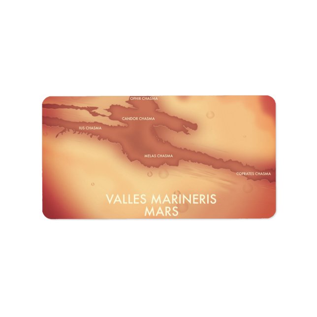 Valles marineris Mars map Label (Front)