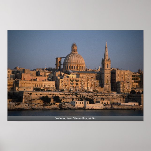 Valletta, from Sliema Bay, Malta Poster (Front)
