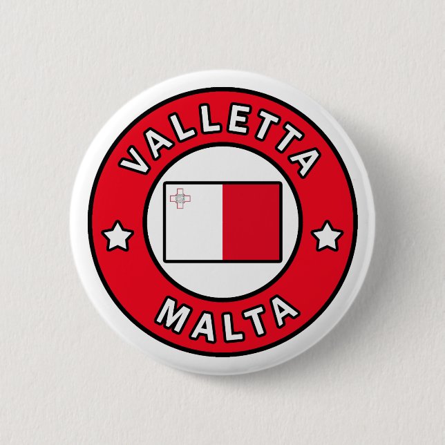 Valletta Malta 2 Inch Round Button (Front)