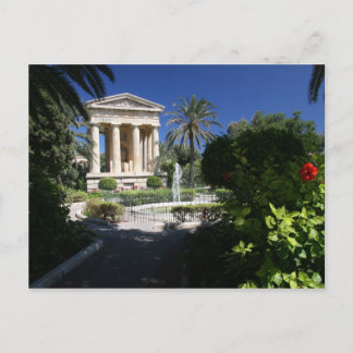 Valletta Malta ancient building in park Postcard