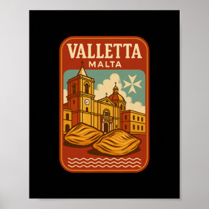 Valletta Malta Souvenir Maltese Food And Travel De Poster