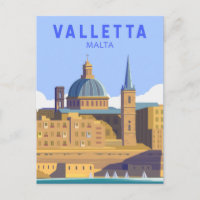 Valletta Malta Travel Vintage Art
