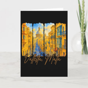 Valletta Malta Traveling Trip Brushstroke Valletta Card