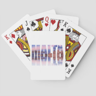 Valletta old town and harbor Malta text reflection Playing Cards