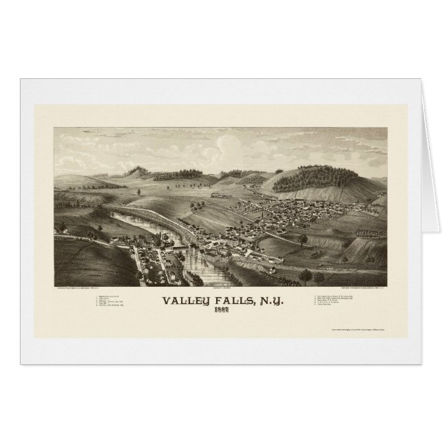 Valley Falls, NY Panoramic Map - 1887 (Front Horizontal)