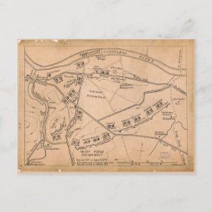 Valley Forge Encampment Map (Dec. 1777-June 1778) Postcard
