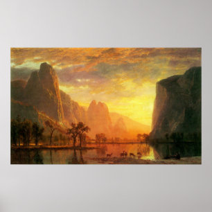 Valley in Yosemite by Bierstadt Poster