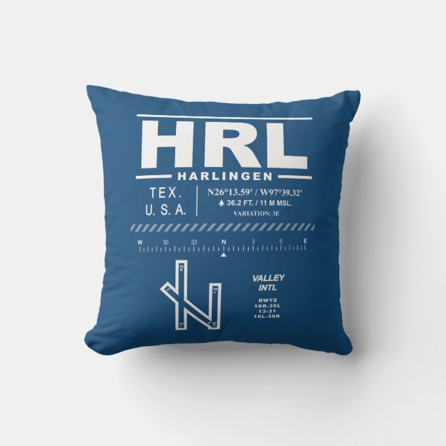 Valley International Airport HRL Throw Pillow (Front)